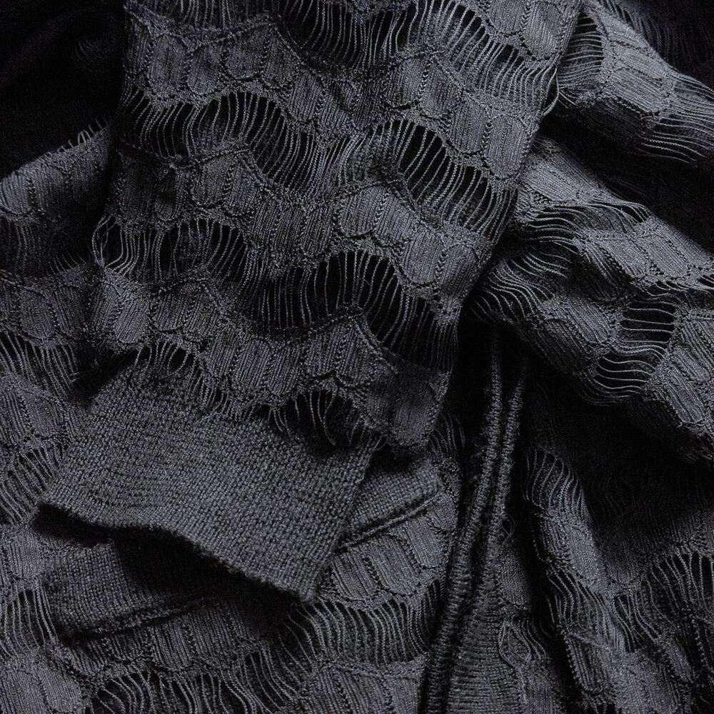 Trina Turk Cardigan S Black Dark Academia Coquette Minimalist - Picture 6 of 9